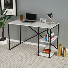 Cosargroup Çalışma Masası Kitaplıklı Metal Bilgisayar Laptop Ofis Masası