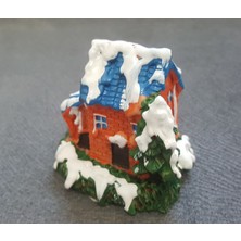 Morlalem Karlı Taş Ev Çam Ağacı Silikon Kalıp K-614, Kokulu Taş Sabun Alçı Mum Kalıbı