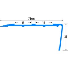 Tekprofil Alüminyum Merdiven Profili 75x32mm (19mm Titan Kaydırmaz Bant) BOY3m