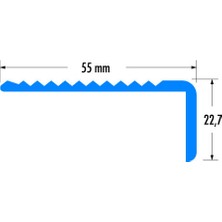 Tekprofil Alüminyum Merdiven Profili 55x26,5mm Tırtıllı BOY3m