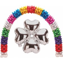 Hayaller Dükkanı Folyo Balon Kalp Çiçek Modeli Gümüş 13ınc Pk:1