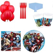Hayaller Dükkanı Avengers Doğum Günü Süsleri Masa Seti Parti Seti Ekonomik Set 8 Kişilik