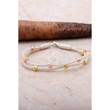 Sümer Telkari Dorissa Kazaziye İşlemeli Gümüş Yaldızlı Bileklik