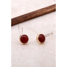 Sümer Telkari Akik Elişi Trend Gümüş Küpe