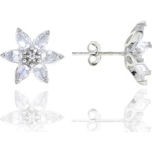 Sümer Telkari Lotus Çiçeği Tasarım Gümüş Küpe