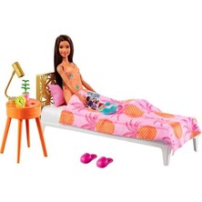 Barbie Bebek ve Yatakodası Aksesuarları Ananaslı Yataklı