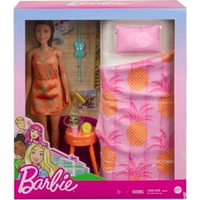 Barbie Bebek ve Yatakodası Aksesuarları Ananaslı Yataklı