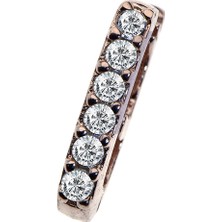 Diversity Jewelry Kadın Gümüş Rose V Harfi Opsiyonel Uç
