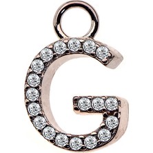 Diversity Jewelry Kadın Gümüş Rose G Harfi Opsiyonel Uç