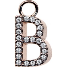 Diversity Jewelry Kadın Gümüş Rose B Harfi Opsiyonel Uç