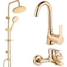 E.M.A. E.m.a 3lü Banyo Lavabo Mutfak Batarya Duş Seti