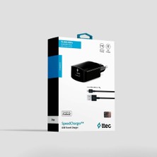 Ttec SmartCharger Seyahat Şarj Aleti 2.1A + Micro USB Kablo Siyah 2SCS20MS