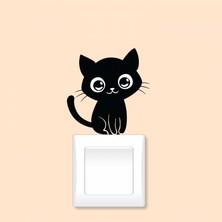 Artikel Gülen Kedi Priz Sticker 21X29 Cm, Elektrik Düğmesi Sticker