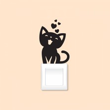 Artikel Mutlu Kedi Priz Sticker 21X29 Cm, Elektrik Düğmesi Sticker