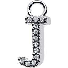 Diversity Jewelry Kadın Gümüş  J Harfi  Uç