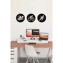 Hellove Triatlon Duvar Dekoru Ahşap Duvar Tablo Mdf Duvar Süsü
