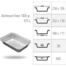 Erde Ambalaj Alüminyum Kase 1000 gr