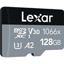 Lexar 128GB Professional 1066X UHS-I MicroSDXC Memory Card + SD Adaptör (Silver Series)