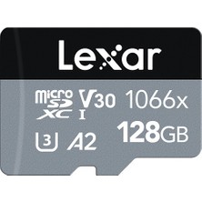 Lexar 128GB Professional 1066X UHS-I MicroSDXC Memory Card + SD Adaptör (Silver Series)