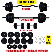 Aydın Sport 68 kg Z Bar Halter Seti ve Dambıl Seti