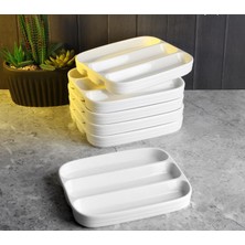 Perotti Pago Porselen 19X16Cm 3 Bölmeli 6 Adet Sunumluk