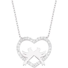 Altın Sepeti Gümüş Aşık Güvercinler Kolyesi G870KL