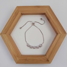 Modamugo Zirkon Taşlı Asansör Bileklik - Rodyum