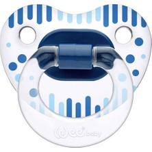 Wee Baby Şeffaf Desenli Damaklı Emzik No: 3 / 18+ Ay 838- Mavi