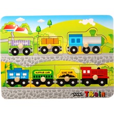 Hongji Ahşap 98020 Puzzle Tren Pimli Bohj98020