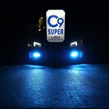 C9 Ultra Buz Mavi LED Xenon Soğutuculu Far Ampulü 9400 Lümen 10000K 9005