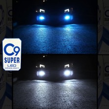 C9 Ultra Buz Mavi LED Xenon Soğutuculu Far Ampulü 9400 Lümen 10000K 9005