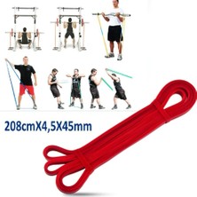 Povit LPB45 Extra Sert Latex Güç Bandı 45 mm Kırmızı Direnç Lastiği Tension 45-60 Direnç Güç Aralığı 12-15 kg