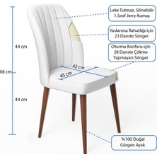 Rovena West Ceviz Ahşap Ayaklı Mutfak Sandalyesi