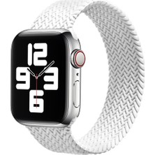 Schulzz Apple Watch Uyumlu Seri 3-4-5-6-Se Premium 42-44 mm Örgülü Solo Silikon Kordon