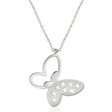 Gumush Gümüş Kelebek Kadın Kolye