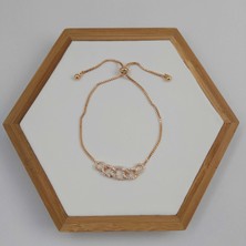 Modamugo Zirkon Taşlı Asansör Bileklik Gold Renk