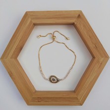 Modamugo Zirkon Taşlı Asansör Bileklik Gold Renk