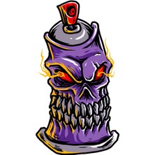 Sticker Atölyesi Grafiti Kurukafa Sticker - 13095