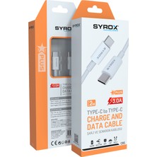 Syrox C95 Plus 3.0A Type-C To Type-C USB Şarj ve Data Kablosu