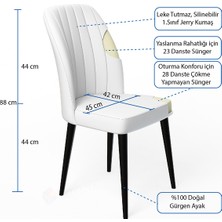 Rovena West 4 Adet Siyah Ahşap Ayaklı Mutfak Sandalyesi