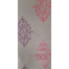 Golden Caselio Ithal Vizon Üzerine Mor ve Pembe Damaks Desenli Kadifemsi Kabartma Desenli Duvar Kağıdı