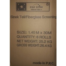 Ege Star Fiberglass Sineklik Tülü / Teli 30mt (Rulo halinde)