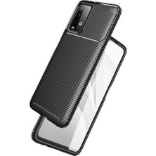 Case 4U Xiaomi Poco M3 Kılıf Rugged Armor Karbon Desenli Lüx Negro Silikon Arka Kapak Siyah