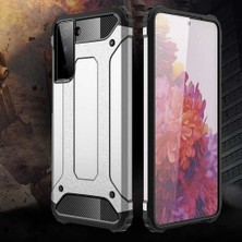 Case 4U Galaxy S21 Plus Uyumlu Kılıf Military Armor Çift Katmanlı Crash Silikon Kılıf Siyah