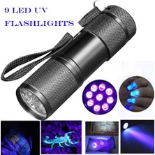 Hobimtek Hd-16 Alüminyum Kasa 9 LED Mini El Feneri Ultra Violet Uv