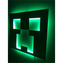 Dekoraven Minecraft - Creeper LED Işıklı Duvar Tablosu