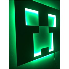 Dekoraven Minecraft - Creeper LED Işıklı Duvar Tablosu