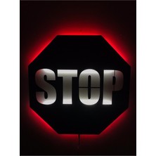 Dekoraven Stop LED Işıklı Mdf Tablo