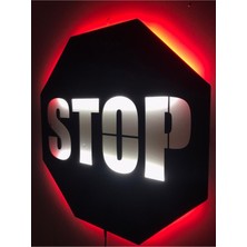 Dekoraven Stop LED Işıklı Mdf Tablo