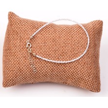 Taş Sandığı Çok Ince Kalsedon Taşı Gümüş Bileklik - 2 mm